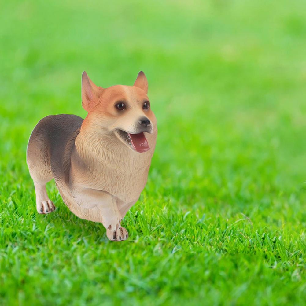 Corgi-skulptur, simuliert stilvolles, ideales, verschleißfestes hunde-corgi-modell