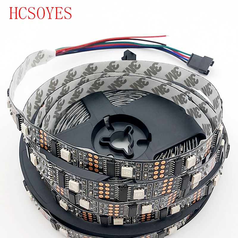 DC5V 1 M/3 M/5 M ws2801 Externe 2801 ic Individueel adresseerbare 5050 smd rgb strip 32 leds/m Arduino ontwikkeling ambilight TV