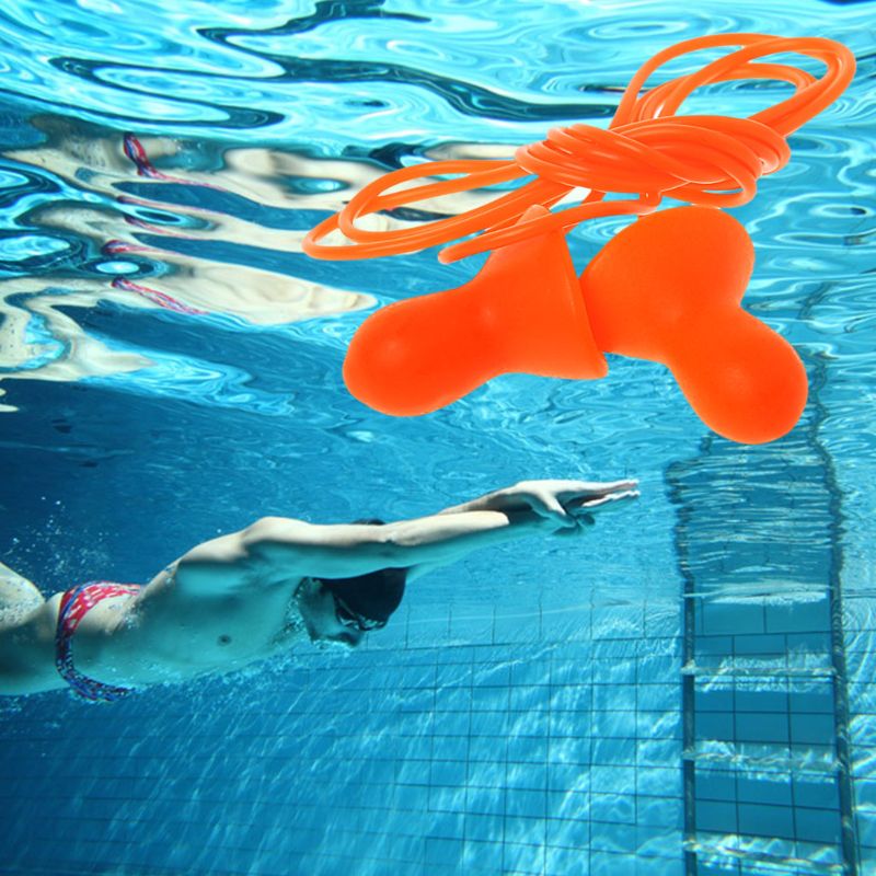 Blød silikone ledning ørepropp svømning ører beskytter genanvendelig støjreduktion værktøj støjreduktion svømning øreprop