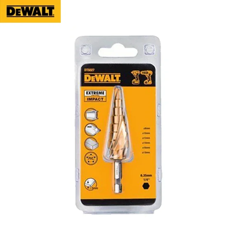 DEWALT-Broca escalonada para ampliar agujeros hexagonales 1/4, cortador de agujeros de Metal y madera recubierto de titanio, DT5026, DT5031, DT5030, DT5027: Verde oscuro
