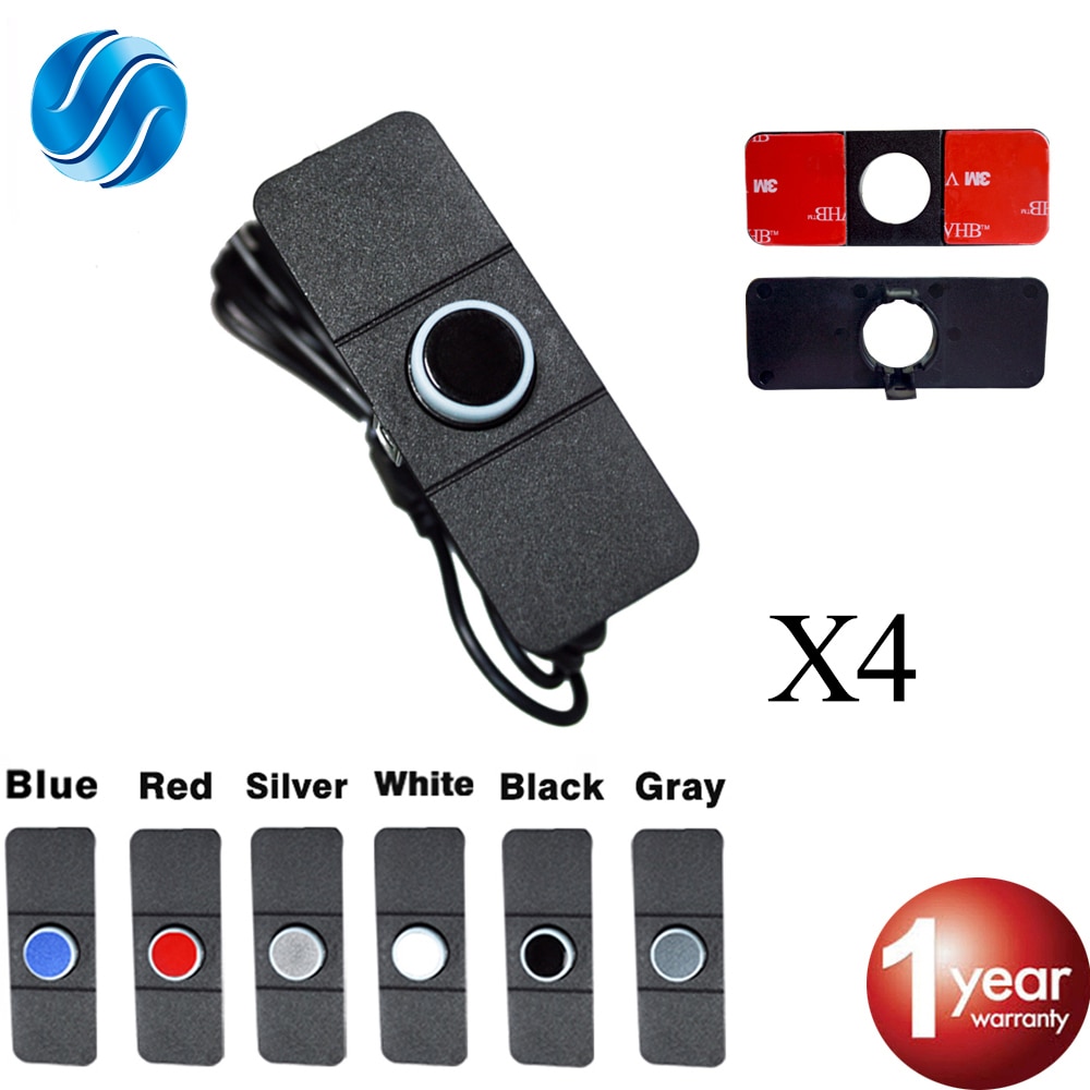 Viecar 16 Mm Sensor 4 Stuks Zwart Rood Blauw Zilver Wit Grijs Kleur Voor Parkeer Sensor Kit Monitor Reverse systeem