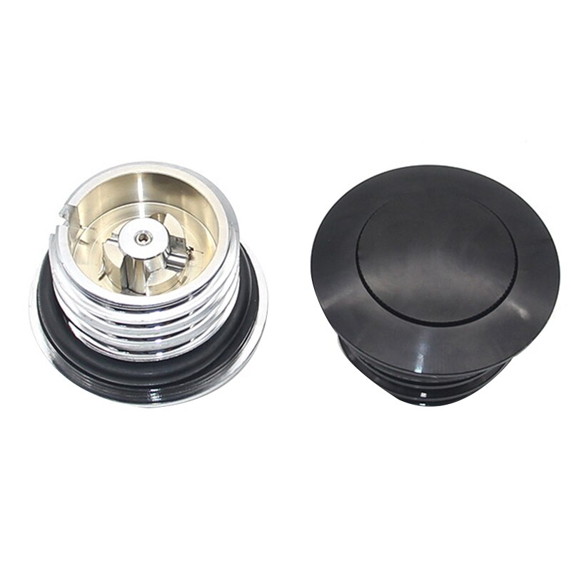 Flush Pop-Up Reservoir Gas Cap Vented Fuel Tank Screw For Harley-Davidson Black