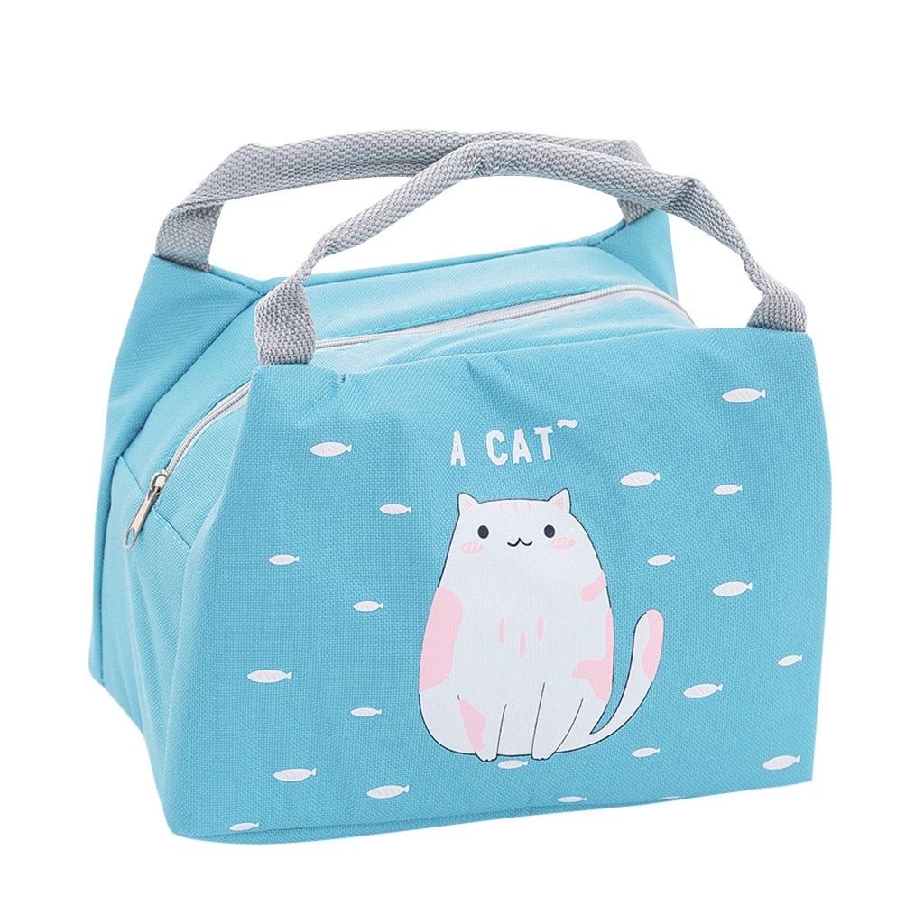 Lunch Bag Portable Cartoon Lunch Food Fresh Pouch Office Picnic Drink Cold Handbag Girls Lunch Box Food Bag Термосумка: B