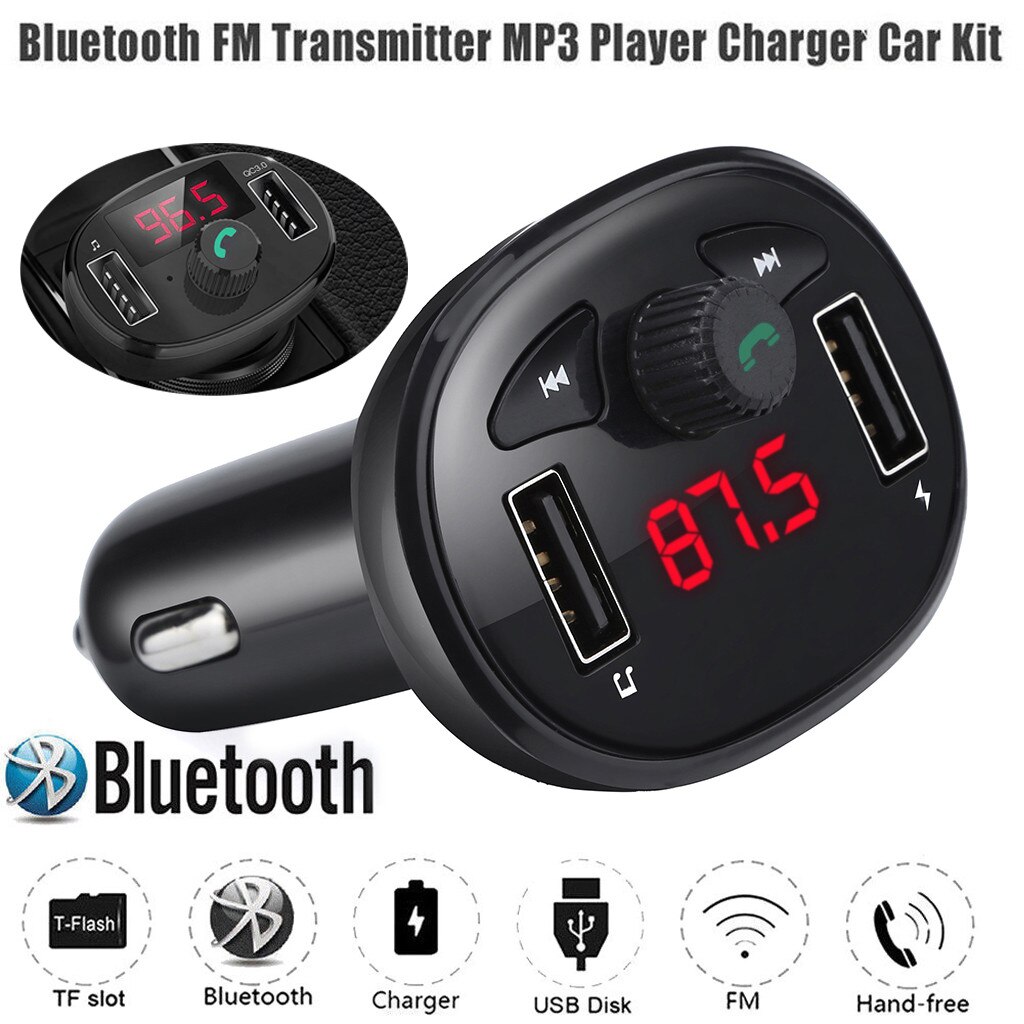 Handsfree Draadloze Bluetooth Auto Usb Lader Fm-zender Draadloze Radio Adapter Auto MP3 Speler Auto Oplader Adapter Opladen