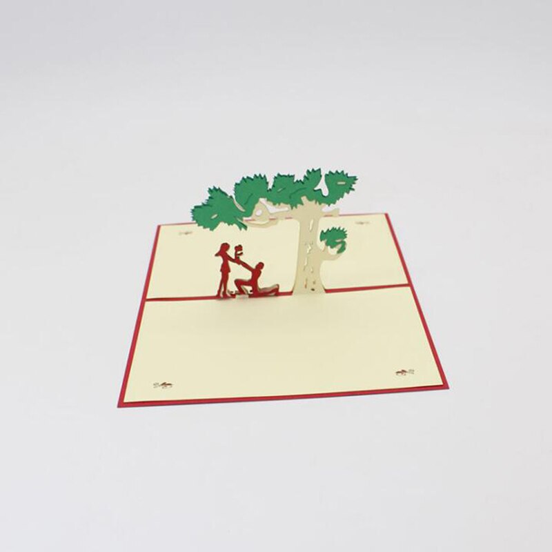 Cartoon Folding Greeting Card Flowers Birthday Card Postcard Tree Wedding Invitation 3D Three-Dimensional Card