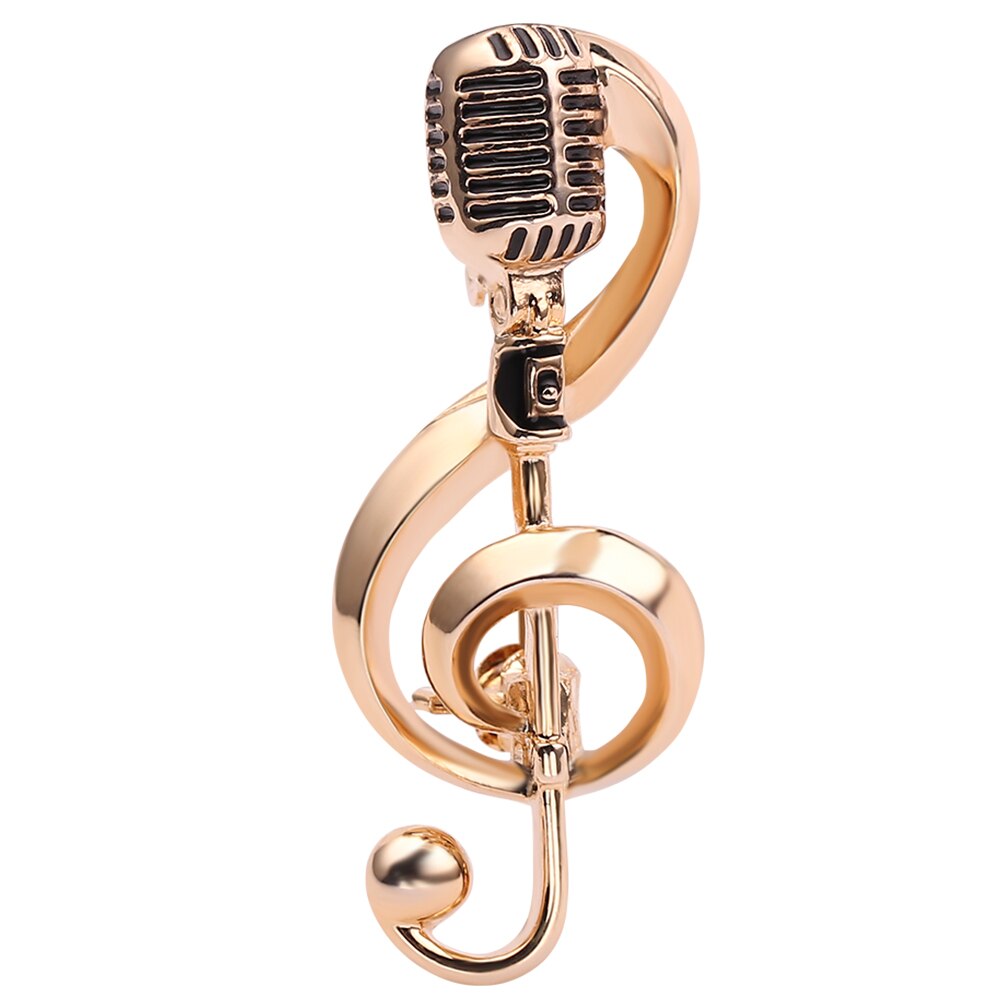 Big Microphone Pendant Necklace Sliver Gold Link Chain Necklaces Hip Hop Alloy Jewelry for Women and Men: brooch