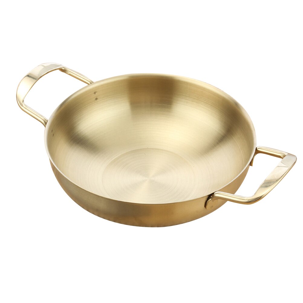 Mini Chefs Classic Stainless Steel Everyday Pan Cookware - Inner Diameter 18CM/20CM/22CM (Golden/Silver): Godlen / 20cm