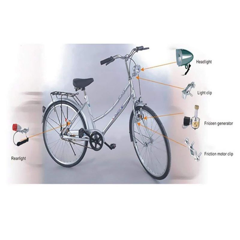 Vintage cykel motoriseret cykel friktion 12v 6w generator forlygte baglygte sæt cykel forlygte friktion dynamo lys dragt