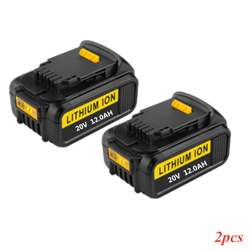 20V 12000mAh For DeWalt DCB200 MAX Rechargeable Power Tools Battery Replacement DCB181 DCB182 DCB101 DCF885 DCF887 + 3A Charger: White