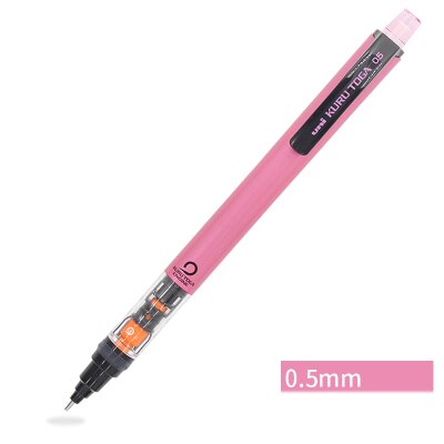 UNI KURUTOGA Mechanical Pencil M5-452 Writing Continuous Sketch 0.5mm Automatic Rotating Activity Pencil: Pink