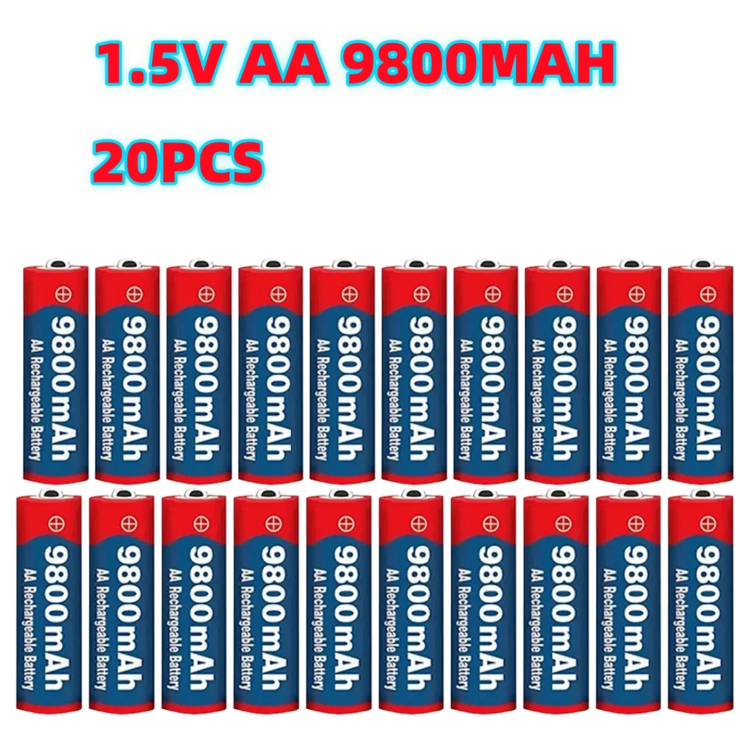 1,5 V AA 9800 mAh wiederaufladbarer Akku 100 % Original hochwertiges AA für LED-Leuchten, Spielzeugkameras, Mikrofonbatterie: Braun