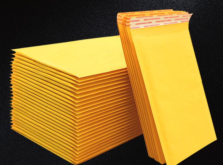 Gele Zak Schuim Envelop Foam Folie Kantoor Verpakking Envelop Vochtwerende Trillingen Tas, Buitenste Kraftpapier Binnenste Laag Schuim