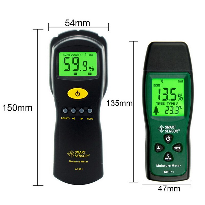 Handheld Two Pins LCD Digital Wood Moisture Meter , Humidity Tester Timber Damp Detector Paper Moisture Meter Test Range 2%~70%