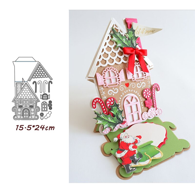 Panalisacraft christmas noel navidad 3D house card cutting dies natal kerst scrapbooking Album Paper Card Craft Embossing