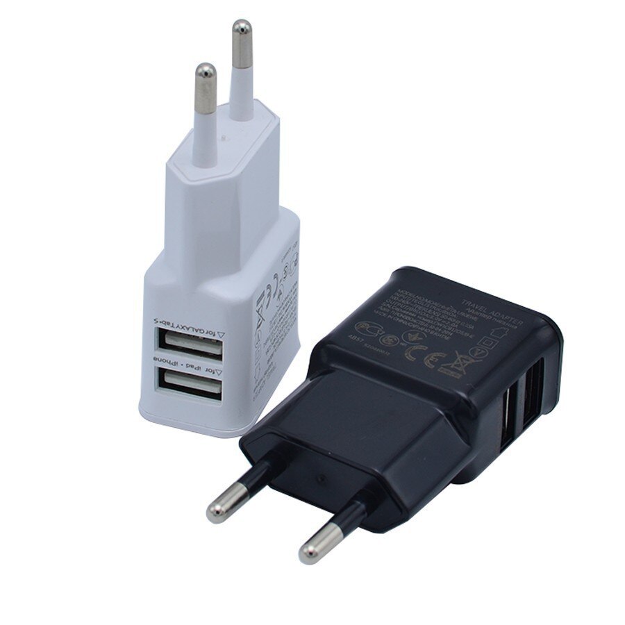 Cross-Border 1A 2A 2usb Mobile Phone Charger Android Smart Travel Charger European and American Regulations Charging P