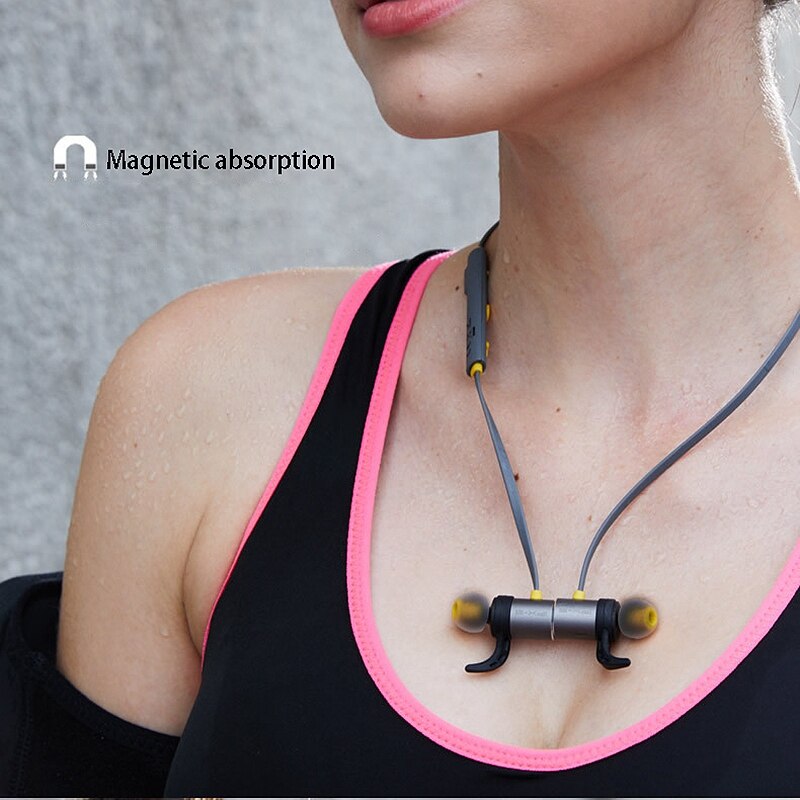 PLEXTONE BX343 auriculares Bluetooth, Bluetooth 4,1 deportes de succión magnética impermeable en el oído auriculares inalámbricos de doble batería
