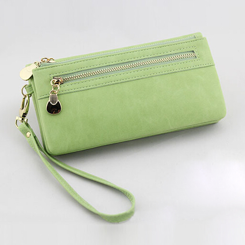 Vrouwen Portefeuilles Multifunctionele PU Lederen Clutch Dame Portemonnee Telefoon tas groen