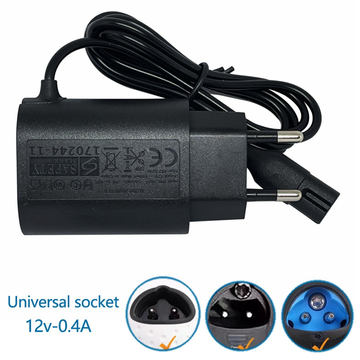 12V 0,4A Ersatz-Rasierladegerät für Braun Serie S3 S5 S7 S8 S9 Elektrorasierer-Ladegerät-Adapter EU-Stecker