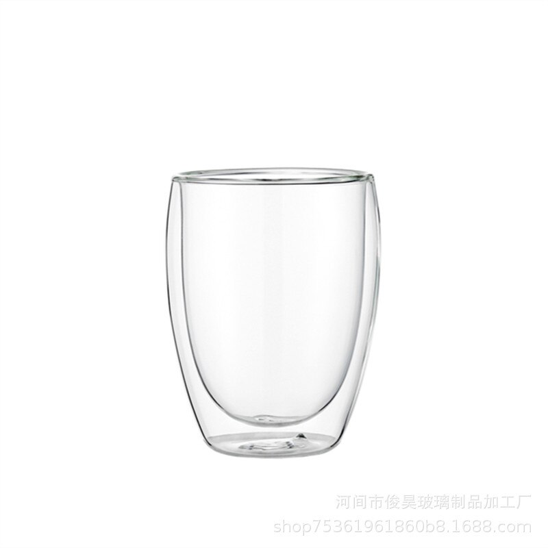 Transparent Double-layer Insulation Cup Heat-proof Anti-freeze Coffee Cup Ice Cream Cup Milk Cup Tea Cup Beverage Cup Creativity