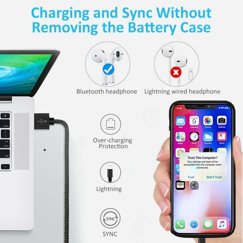 4000mAh chargeur de batterie étui pour iPhone 5 5S SE 6 6s étui Powerbank chargeur étui pour iPhone 7/8 Plus/X XSBattery Case