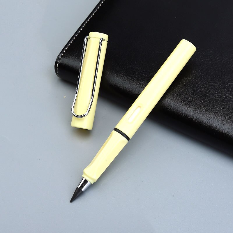 Lápiz eterno de escritura ilimitada, nueva tecnología, lápices mágicos sin tinta para escribir bocetos de arte, herramienta de pintura, novedosos para niños: Ligth yellow