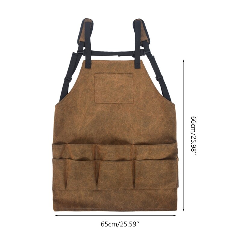 Tunge bbq forklæde lærred haven værktøj med lommer til køkken håndværk workshop keramik garage grill madlavning forklæde
