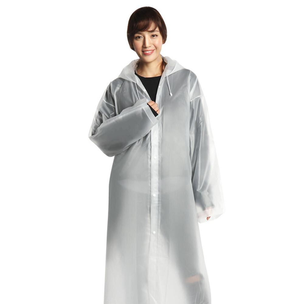 Chubasquero impermeable grueso para hombre y mujer, Poncho impermeable para la lluvia, para adulto, transparente, con capucha para acampar, traje: Blanco