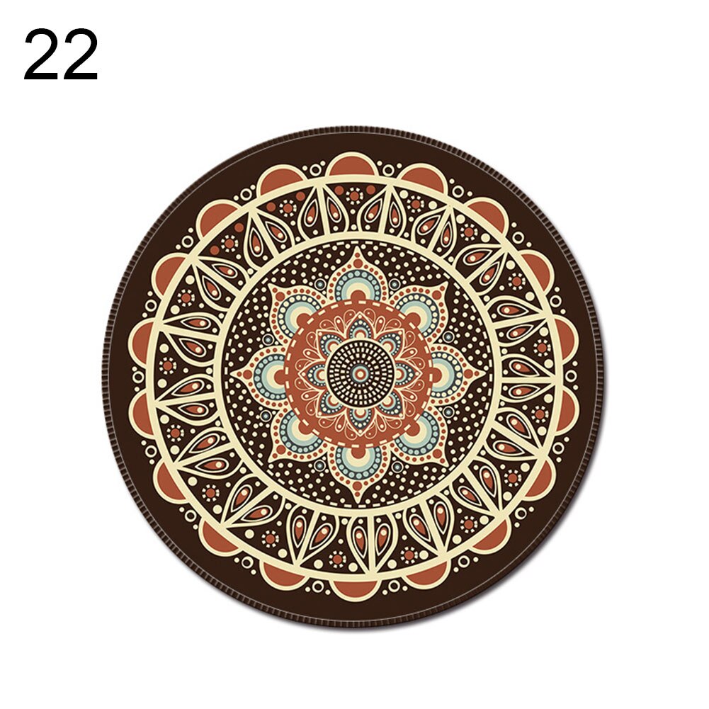1PCS Vintage Bohemian Round Computer 3D Game Carpet Mouse Pad Mat Anti Slip Mousepad