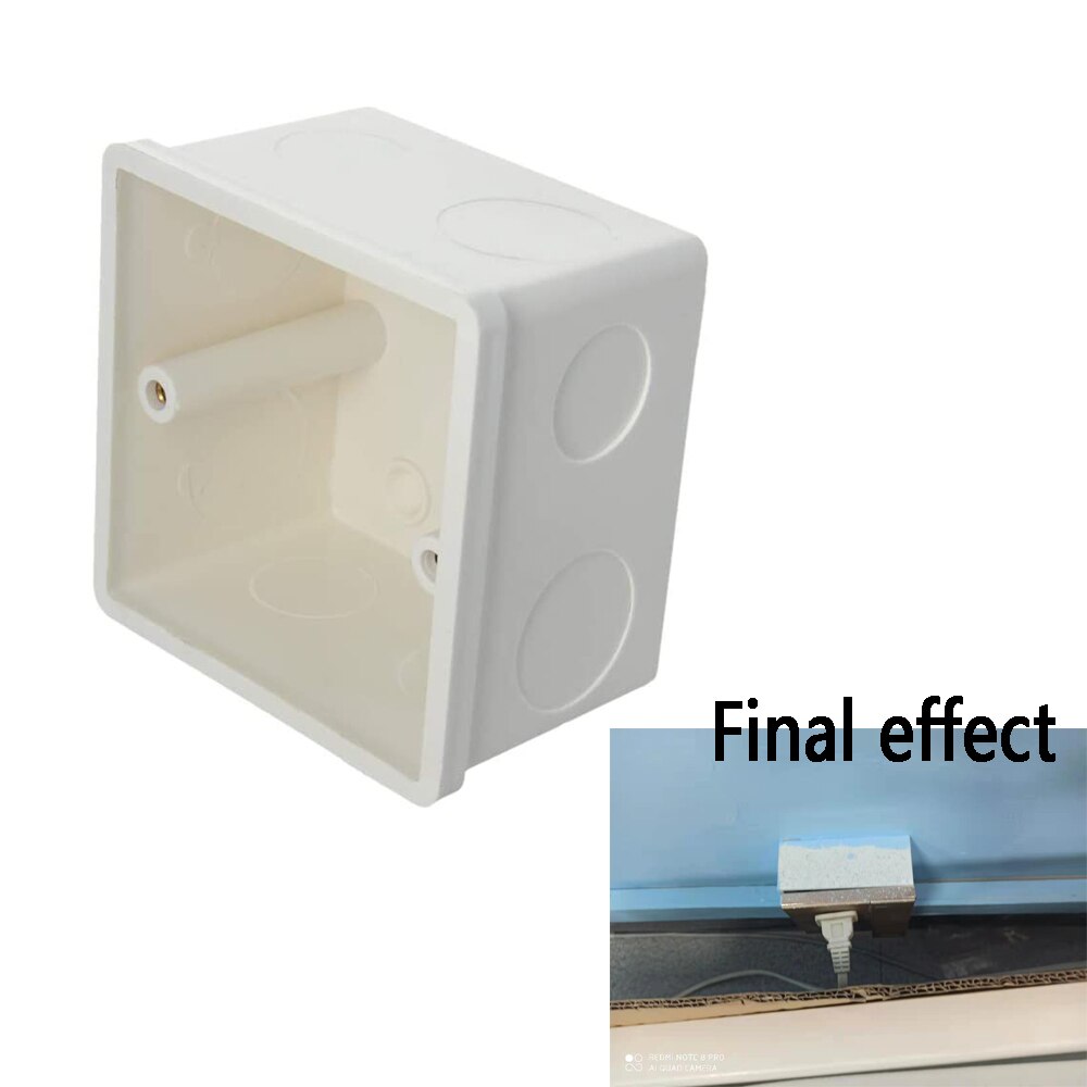 86Type White PVC Flush-Type Wall Mounted Junction Box Wall Switch Box Electrical Outlet Mounting Cassette: Surface mounted box / 2pcs