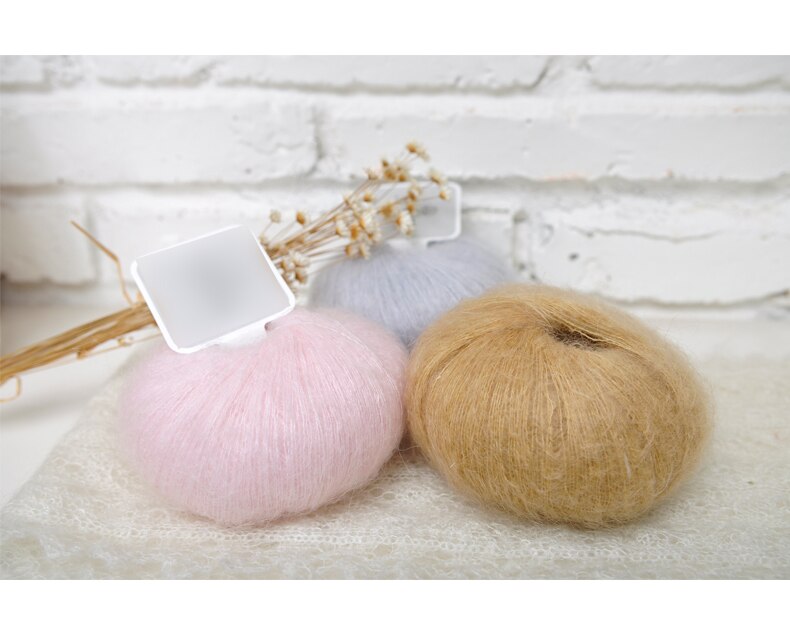 200 gram goedkope Mohair Wol Garen dunne kasjmier garen 8 ballen (25g/bal)