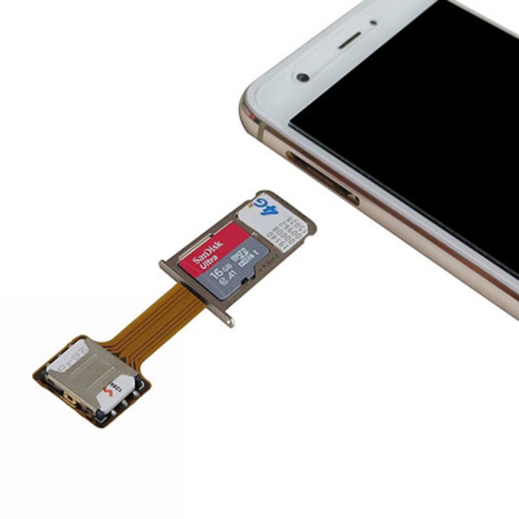 1 stück universeller hybrid-sim-kartensteckplatz Dual-sim-kartenadapter Mikro-Verlängerung nano auf nano für Android-handys