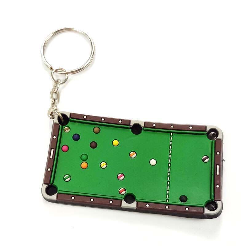 2 st mjukt gummi snookerbord nyckelringar biljardbord tillbehör porslin: Default Title