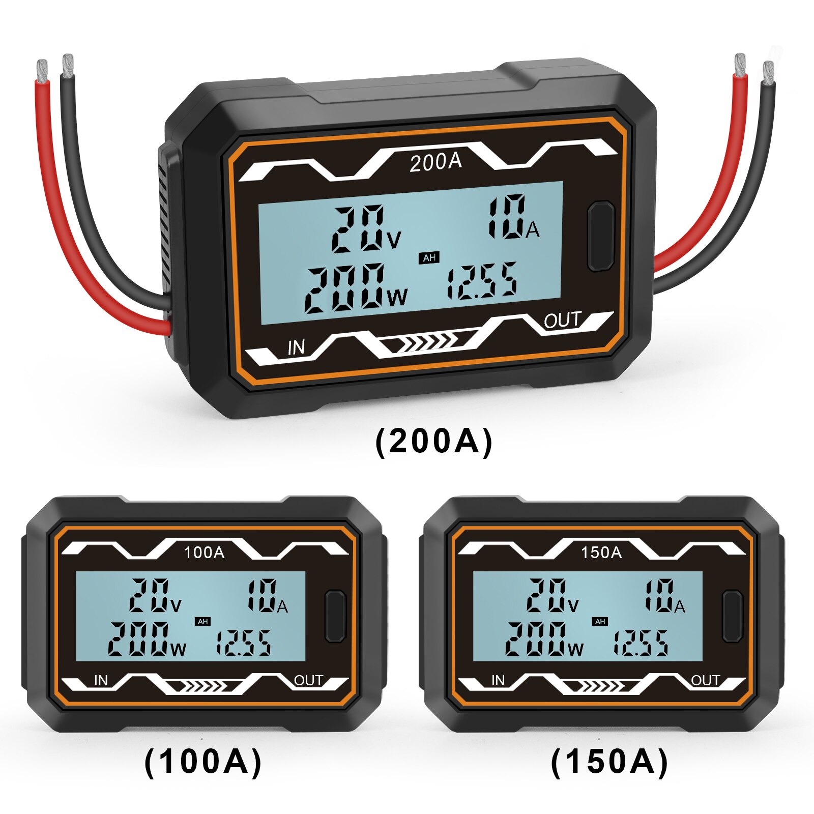 100A/150A/200A High Precision RC Watt Meter Power Analyzer Battery Voltage Amp Meter With Full-View LCD Backlit Dispiay