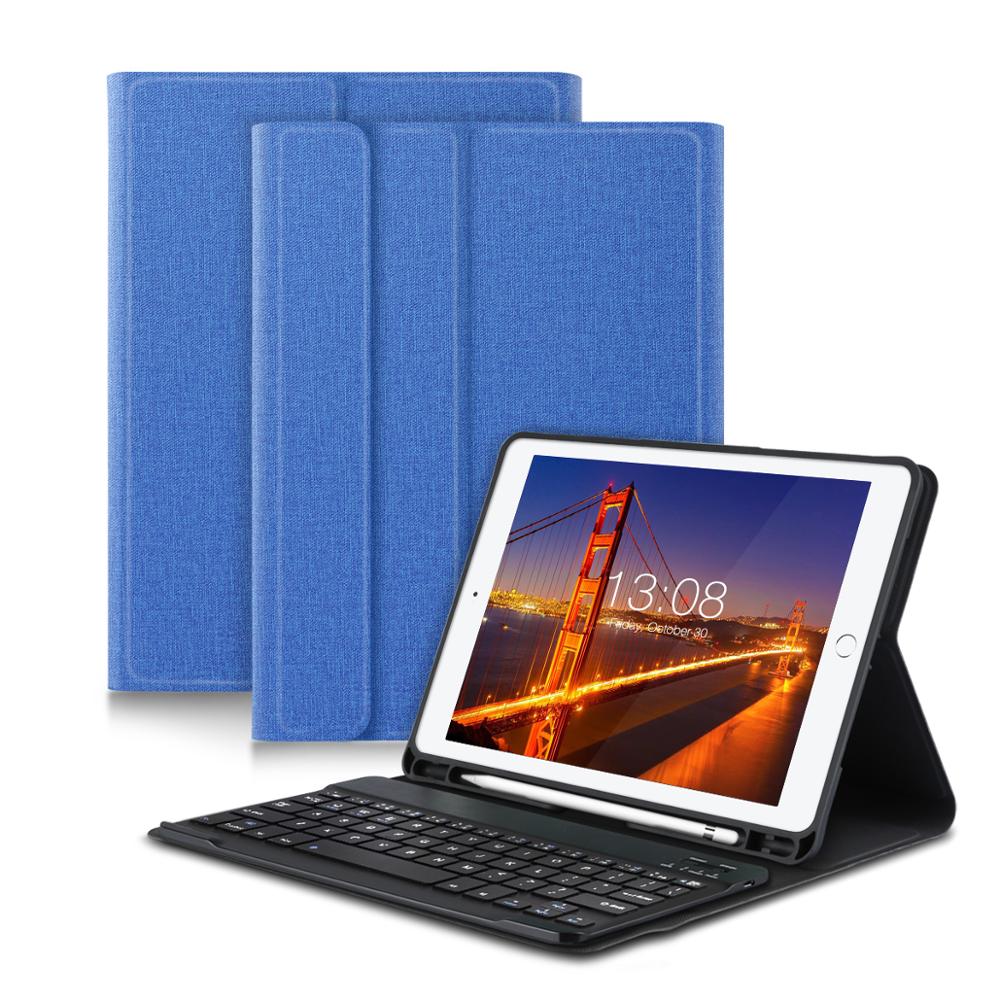 For iPad 9.7 5th 6th Gernation Case Keyboard For iPad For iPad Pro with Pencil Holder QWERTY AZERTY Bluetooth Keyboard