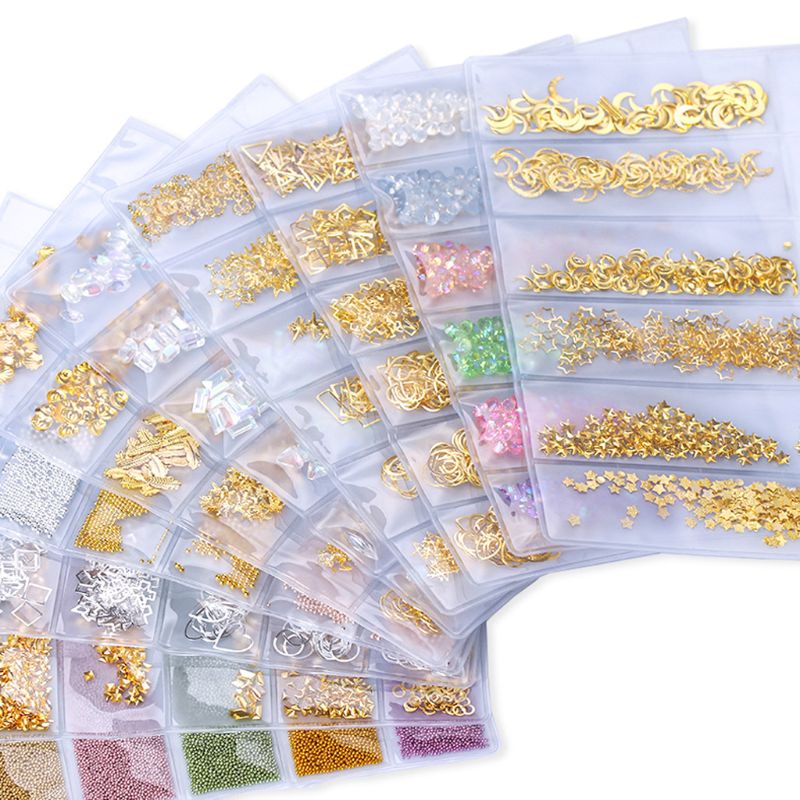 10g gyllene skal moon star nail art metall 3d mix ram smycken fyllning uv harts epoxiform gör fyllning för gör-det-själv smycken