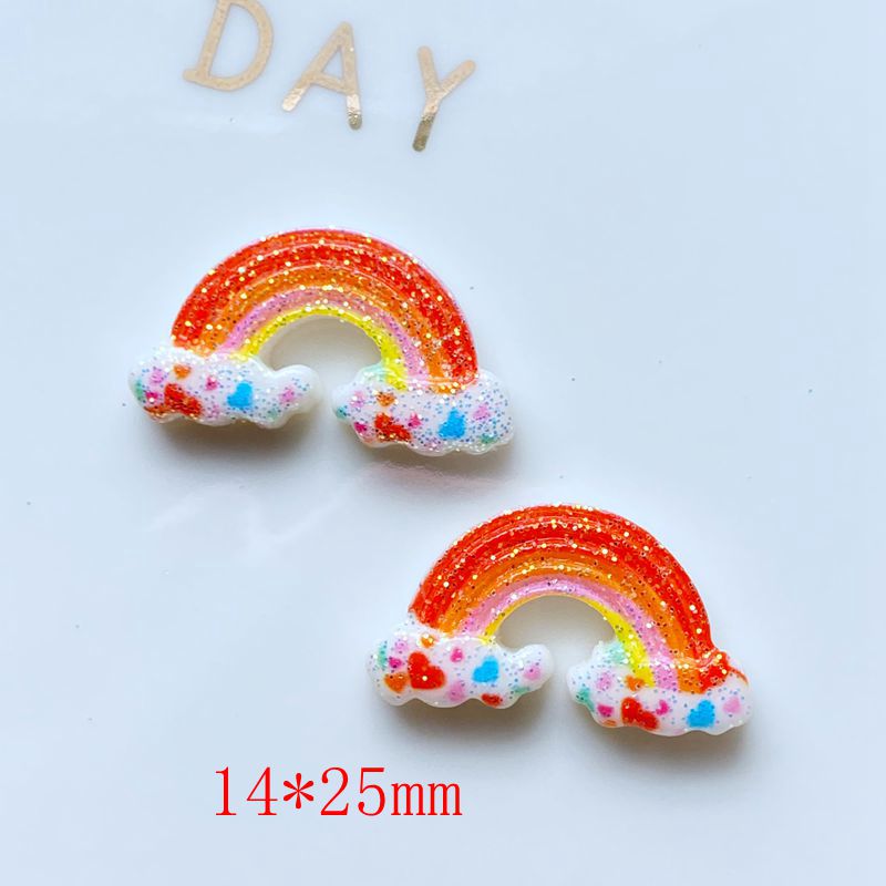 10Pcs Hars Leuke Gemengde Heldere Regenboog Serie Platte Achterkant Cabochon Plakboek Kawaii Diy Embellishments Accessoires: L