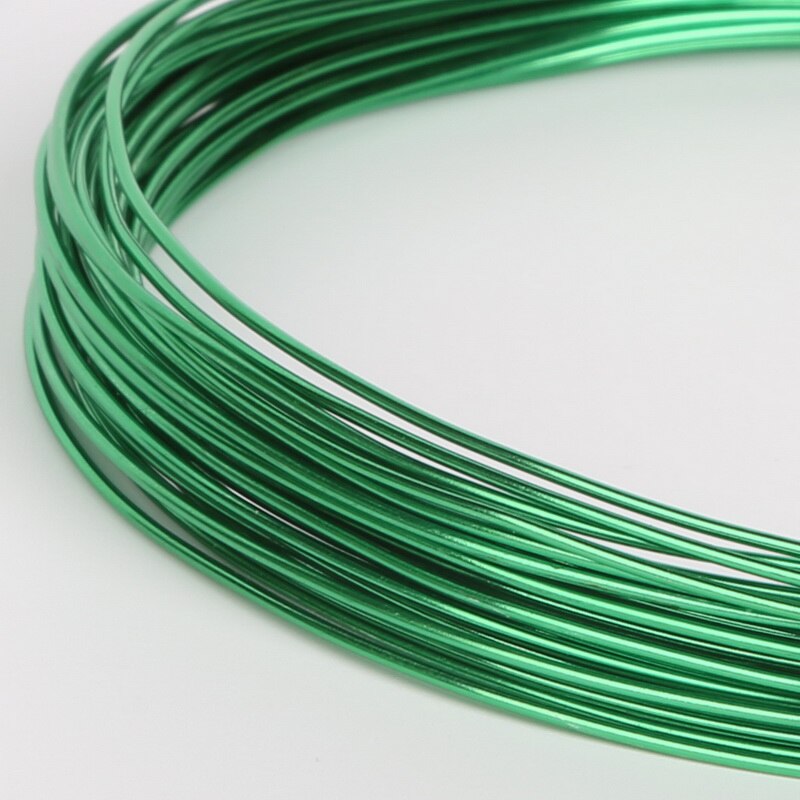 Aankomst Aluminium draad Zachte Metalen Bloemisterij draad Diffierent Kleur Ronde Vormige Diameter 1mm Voor Handgemaakte Naaien Accessoires: deep green