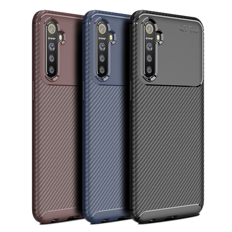 Für Realme XT Fall Original Ultra dünne Carbon fiber Weiche TPU Stoßfest Fall Rüstung Zurück Abdeckung Für OPPO Realme X k3 Fall X2 Abdeckung