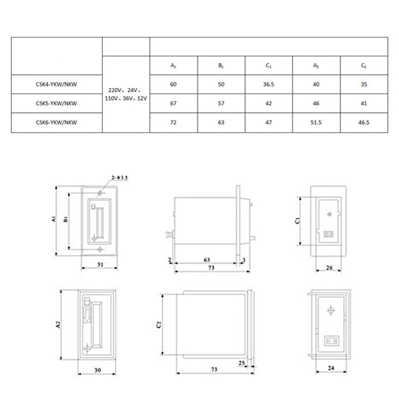 Totalisateur industriel compteur d'impulsions électromagnétique mécanique 4 chiffres CSK4 vj