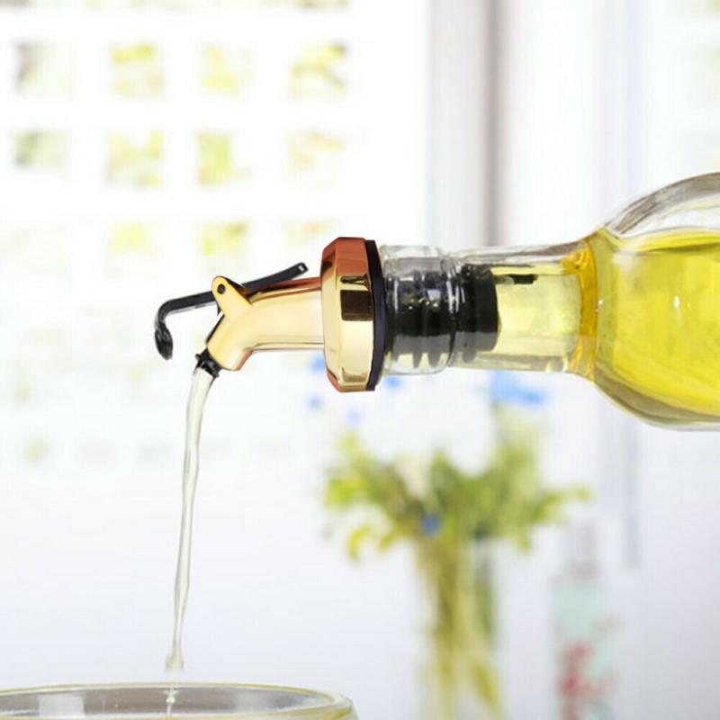 Gull olivenolje flaske dispenser vin flip top vin propp lekkasjesikker munnstykke olje skjenker kjøkken gadgets tilbehør bar verktøy