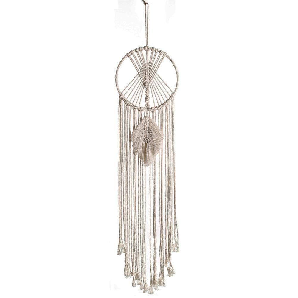 Moon dreamcatcher macrame bomull vävt bohemiskt vägghängande gobelängsmycke för flicka sovrum vardagsrumsdekoration: E