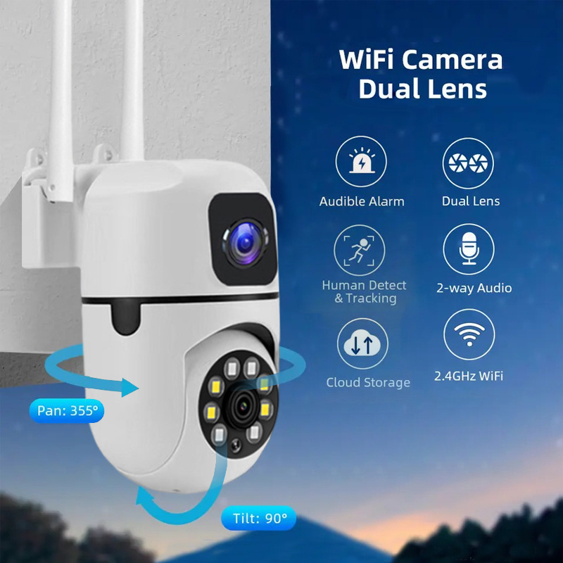 Caméra de sécurité domestique à double objectif 6MP, application YI IOT, Wifi 2.4GHz, Vision nocturne couleur, Audio bidirectionnel, vidéosurveillance PTZ