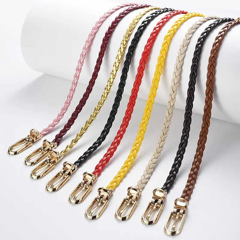 Ceinture tressée pour femmes, avec boucle dorée, ceinture fine décontractée pour étudiantes, accessoires de vêtements pour dames