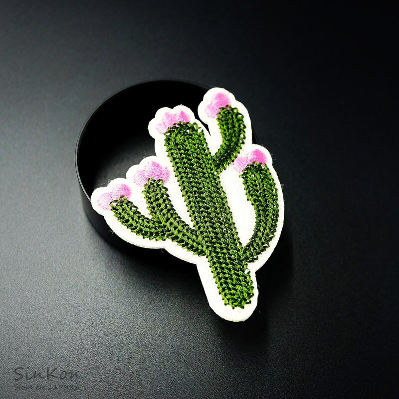 Cactus (Size:5.2X6.5 Cm) diy Badge Patch Geborduurde Applique Naaien Kleding Stickers Kledingstuk Kleding Accessoires Badges