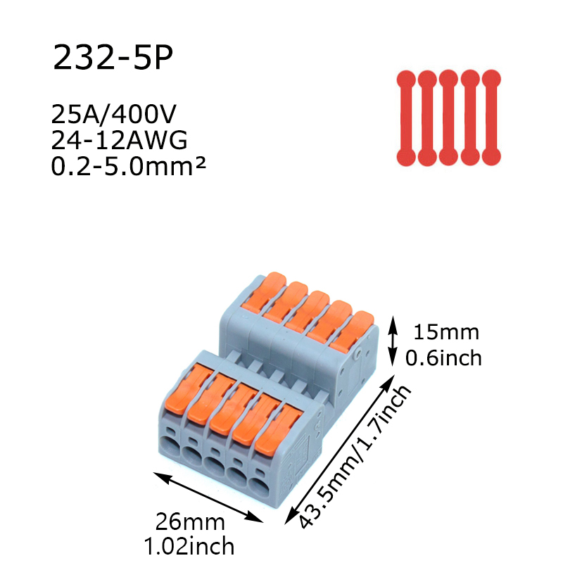 10PCS Wire Connector Universal Compact Splitter Lamp Wiring Cable Connector Docking Plug-in Quick Conductor Terminal Block: Orange