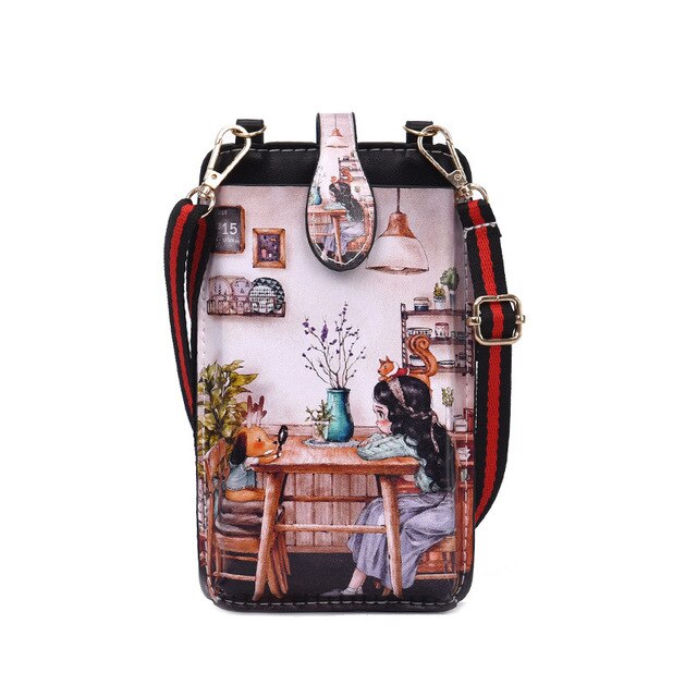 Newly Universal Card Wallet Shoulder Strap PU Leather Phone Bags For Samsung Galaxy Note 10 S10 5G Pro Lite Plus 9 A80 A50: B3 Teenage girl