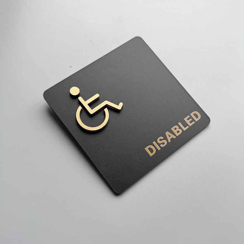 Washroom Signage Men's and Women's Bathroom Signage Acrylic Public Toilet Door Signage Hotel Toilet Reminder Signs: 20x30cm / Golden