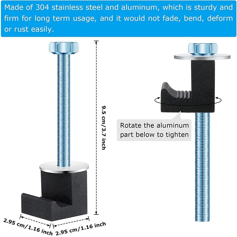 Retail 8 Pieces Truck Tool Box Mounting Kit Black J Hook Crossover Tool Box Tie Down Pickup J Hook Truck Tool Box Accessories