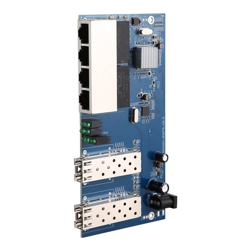 10/100/1000M 4 RJ45 UTP e 2 SFP In Fibra di Porta In Fibra Ottica Media Converter Gigabit Ethernet interruttore di Bordo PCBA