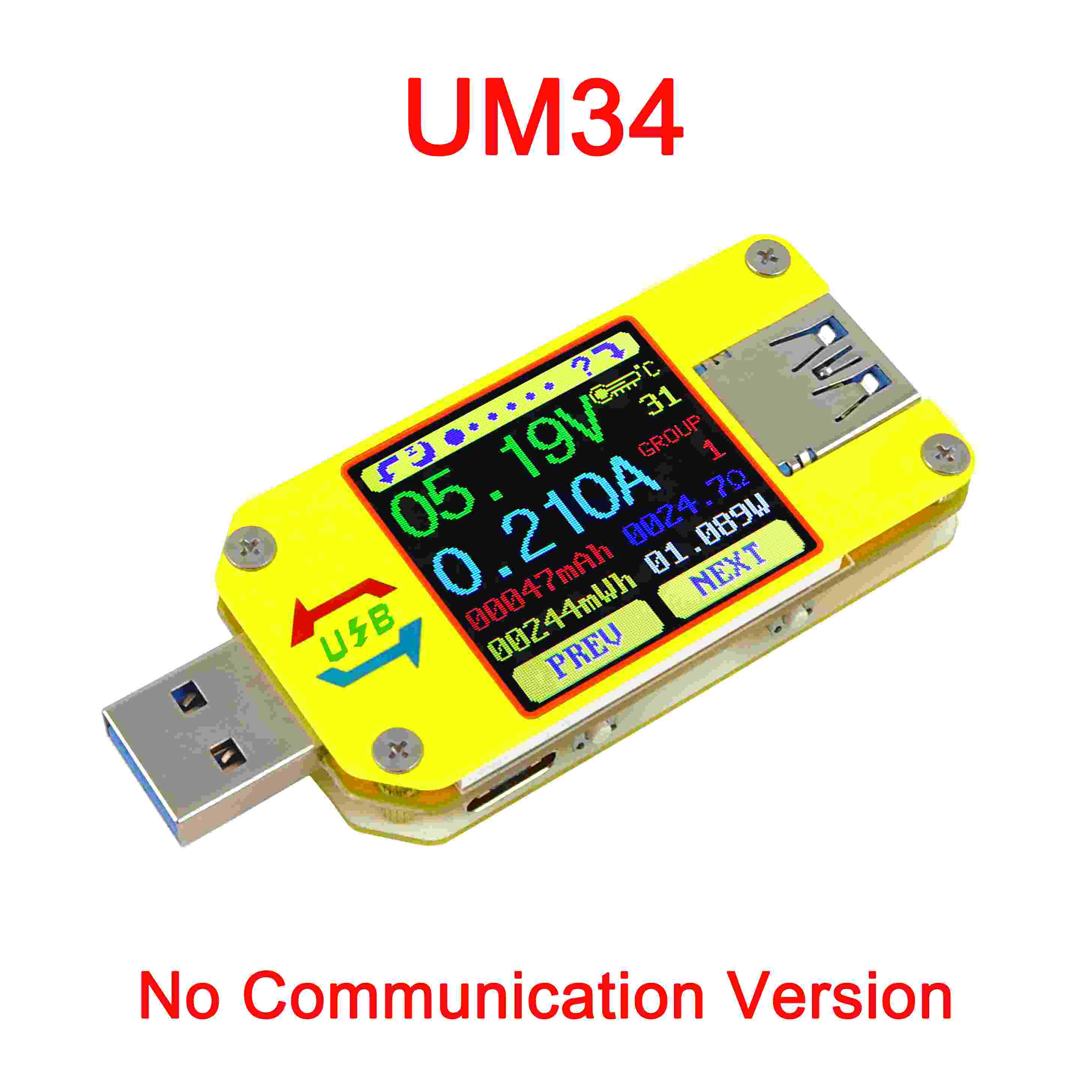 UM34/UM34C UM24/UM24C UM25/UM25C voltmètre cc ampèremètre tension testeur de courant tension batterie Charge USB testeur LD25/LD35 HD25: UM34
